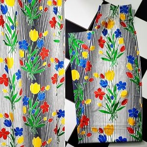 Pair 1980s pattern curtain panels